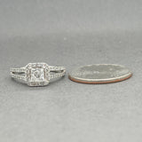 Estate 14K W Gold 1.21ctw H-J/I1-2 Diamond Eng. Ring