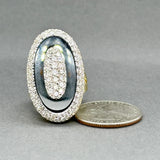 Estate 18K TT Gold 5.32ct Onyx & 1.49ctw J-K/SI1-2 Diamond Cocktail Ring