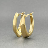 Estate 14K Y Gold 23.82mm Oval Hoop Earrings