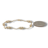14K Y Gold 7" 1.06ctw Bracelet with Oval Diamond Beads