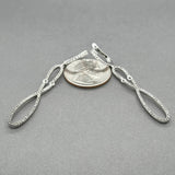 Estate SS White Topaz Infinity Dangle Earrings