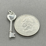 Estate Tiffany & Co. SS 0.02ct Diamond Heart Key Pendant