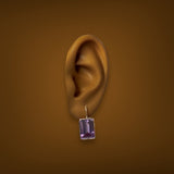 Estate 14K Y Gold 14.68ctw Amethyst Drop Earrings