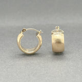 Estate 14K Y Gold Brushed 15.2mm Huggie Earrings