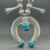 Estate SS Turquoise Squash Blossom Necklace