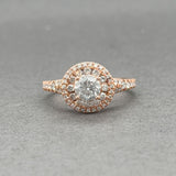 Estate 14K R Gold 0.88ctw I-J/SI2-I2 Diamond Eng. Ring