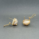 Estate 14K Y Gold Mabe Pearl & 0.08ctw J/I1 Diamond Earrings