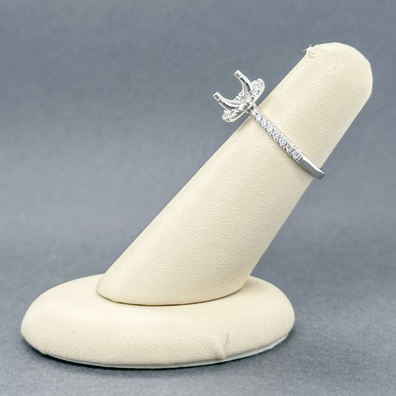 Estate 14K W Gold 0.40ctw H/SI1-2 Diamond Oval Halo Mounting Ring