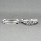 Estate 14K W Gold 1.24ctw Diamond Eng. Ring Semi-Mount Set