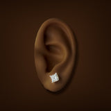 14K W Gold 2.00ctw F/VS1 Lab-Created Princess Cut Diamond Earrings