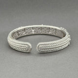 Estate Judith Ripka SS CZ Heart Cuff Bracelet