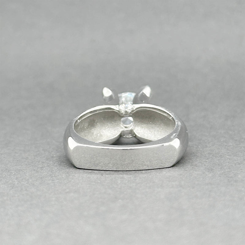 Estate Claude Thibaudeau 18K W Gold 0.23ctw Diamond Eng. Semi-Mount Ring