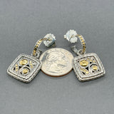 Estate John Hardy SS 22 Palu Square Demi Hoop Earrings