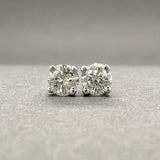 Estate 14K W Gold 0.18ctw G/SI1-I1 Diamond Stud Earrings