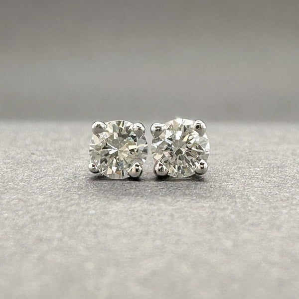 Estate 14K W Gold 0.18ctw G/SI1-I1 Diamond Stud Earrings