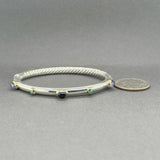 Estate David Yurman SS 18 Turquoise & Iolite Bangle Bracelet