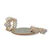 18K Y Gold 0.75ctw G/SI1 Diamond Flower Hoop Earrings