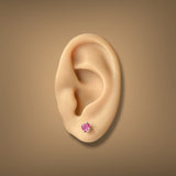 Estate Boucles d'oreilles à tige en or 14 carats avec rubis 0,76 carat