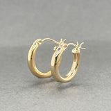 Estate 14K Y Gold 15.4mm Hoop Earrings