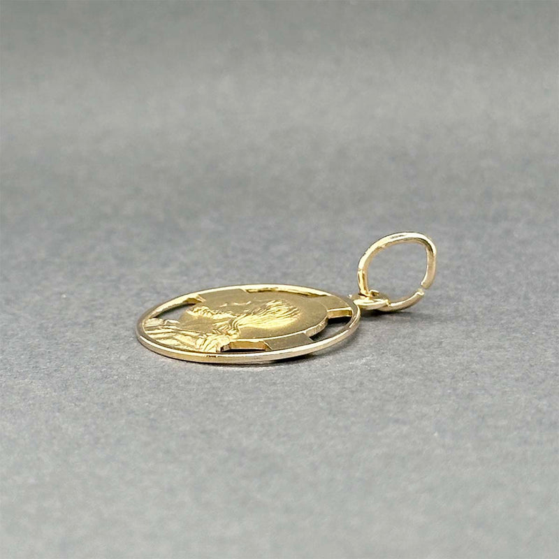 Estate 18K Y Gold Jesus Medallion Pendant