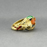 Estate 18K Y Gold Enamel Snake Ring