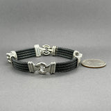 Estate Charriol Steel & 18K W Gold Cable Bracelet