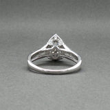 Estate 14K W Gold 0.98ctw Diamond Pear Cluster Ring