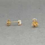Estate 14K Y Gold White Opal Stud Earrings