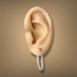 Estate 14K Y Gold 1.34ctw H-I/SI2-I1 Diamond In/Out Hoop Earrings