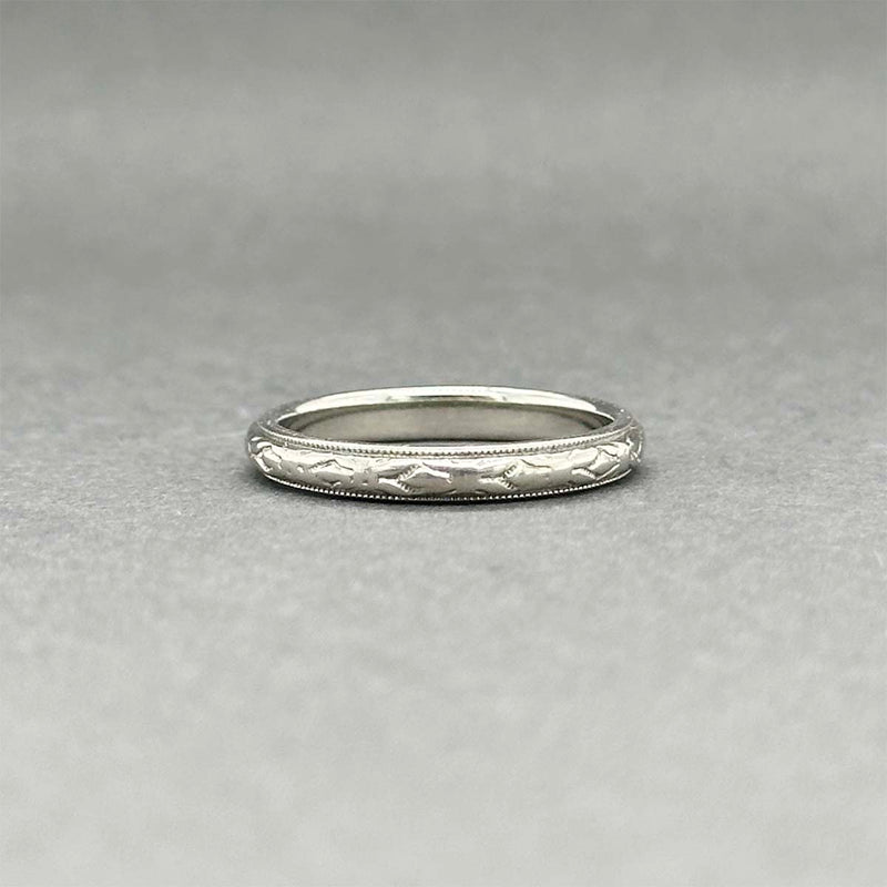 Estate 18K W Gold 2.56mm Textured Ring