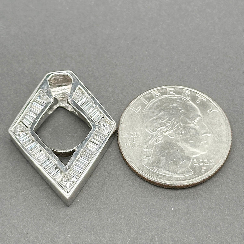 Estate 14K W Gold 1.59ctw Diamond Slide Pendant