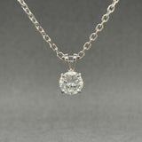 Estate 14K W Gold 1.04ct H/VS2 Diamond Solitaire Pendant