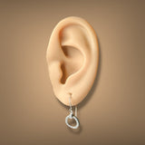 Estate 14K W Gold 0.10ctw Diamond Circle Drop Earrings