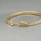 Estate 14K Y Gold 2.34ctw I-J/I1-2 Diamond Bangle Bracelet