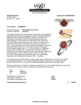 Estate 14K W Gold 1.17ct Garnet & 0.05ctw Diamond Ring