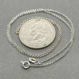 Estate 14K W Gold 1.1mm 16.5” Rolo Chain