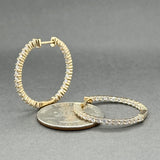 Estate 14K Y Gold 1.34ctw H-I/SI2-I1 Diamond In/Out Hoop Earrings