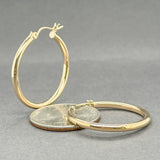 Estate 14K Y Gold 29.7mm Hoop Earrings