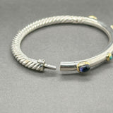 Estate David Yurman SS 18 Turquoise & Iolite Bangle Bracelet