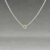 Estate 14K W Gold 0.10ct G/SI1 Diamond Solitaire Necklace