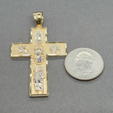 Estate 14K TT Gold XL Saints Cross Pendant