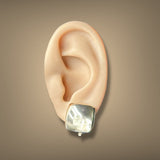 Estate 14K Y Gold Square Button Clip On Earrings