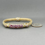 Estate John Hardy 18K Y Gold 2.59ctw Sapphire & Tourmaline Bracelet