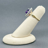 Estate 14K TT Gold 2.51ct Amethyst & 0.54ctw Diamond Ring