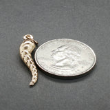 Estate 14K Y Gold Spiral 28.22mm Italian Horn Pendant