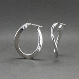 Estate 18K W Gold Wavy Hoop Earrings