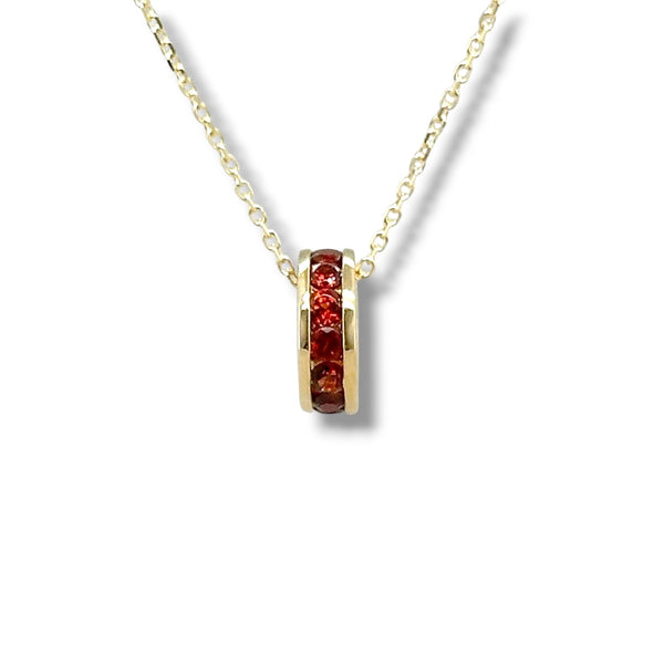 14K Y Gold 0.52ctw Garnet Rondell Pendant