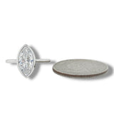 14K W Gold Marquise Shape Bezel Set Solitaire Mounting