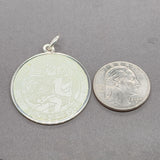 Estate SS Enamel St. Christopher Medal Pendant