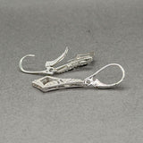 Estate 14K W Gold D/C Dangle Earrings